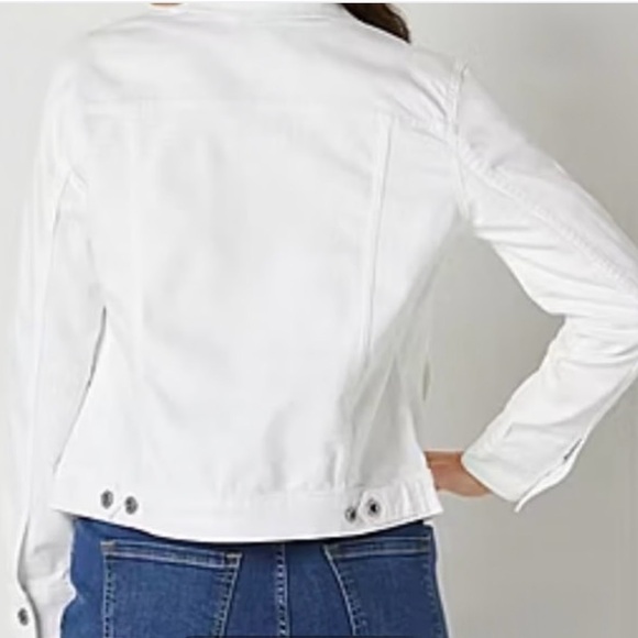 Liz Claiborne Women’s Mid-weight Denim Jean Jacket White Size XXL - Picture 3 of 16